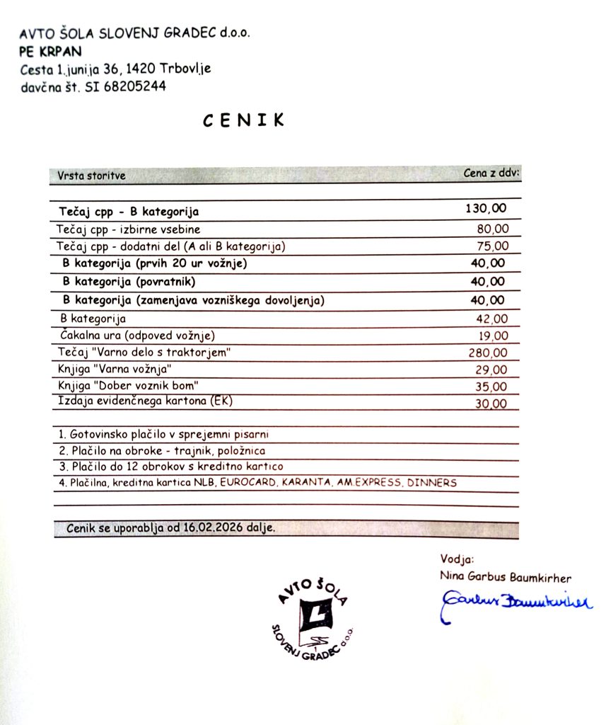 CENIK KRPAN 26
